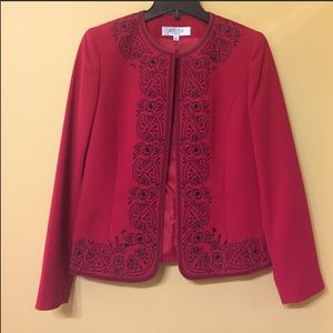 Kasper Separates red embroidered red blazer/jacket